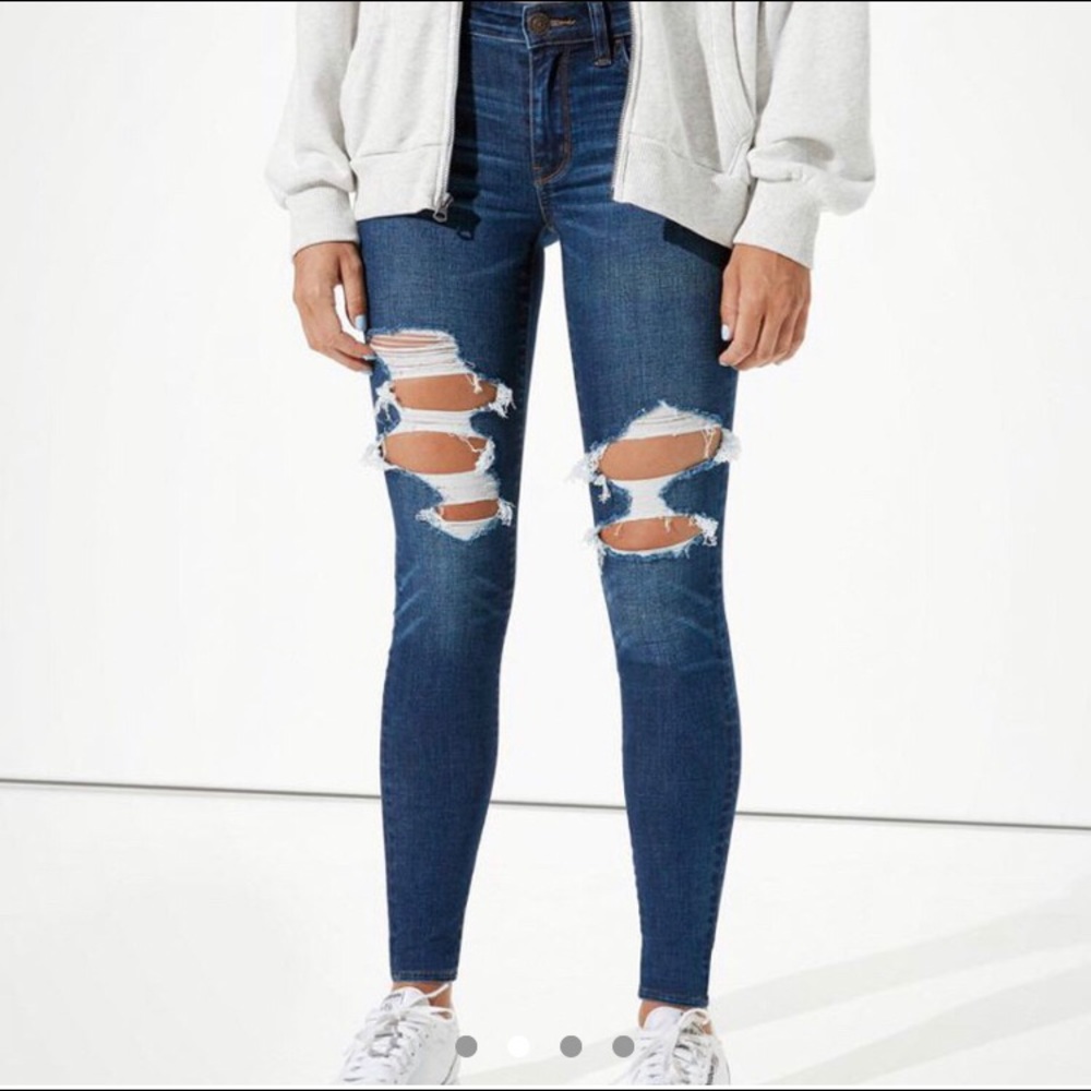 American Eagle ultra High rise ripped jeggings